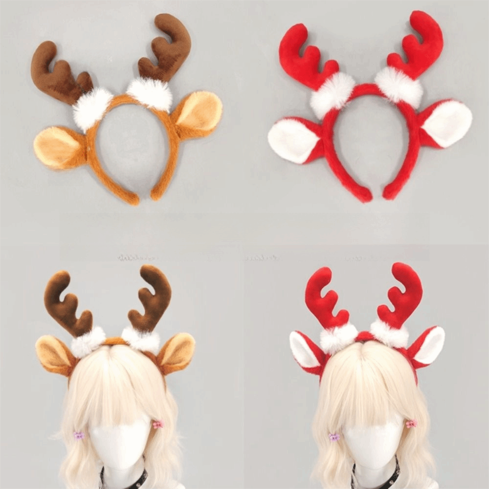 Reindeer Antlers Headband - Gerçekçi Geyik Boynuzu Taç Bandı Sevimli