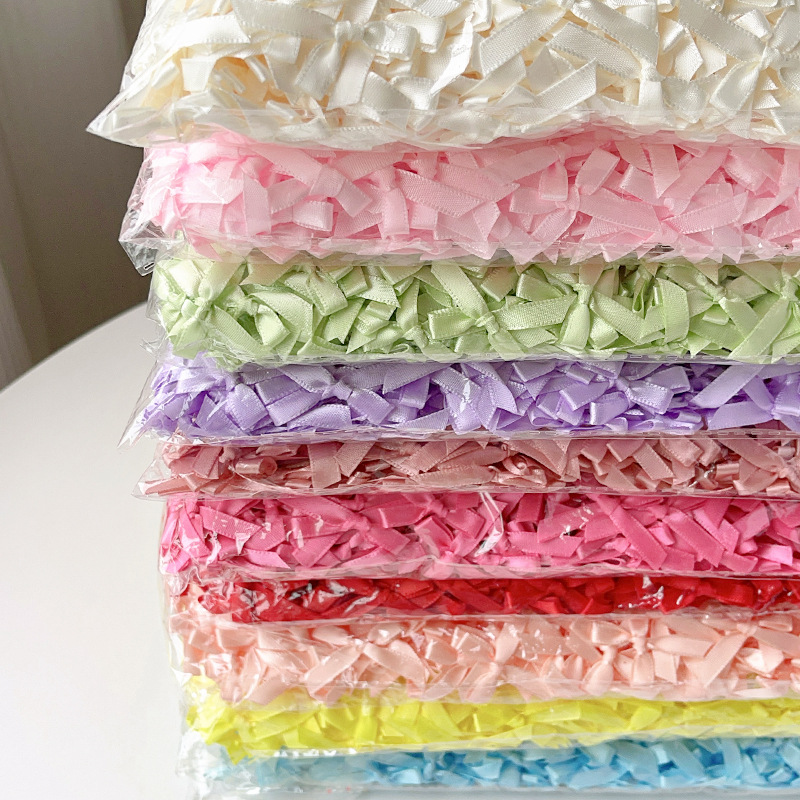 Ribbon Bow Gift - Çok Renkli Mini Saten Kurdele Fiyonkları,