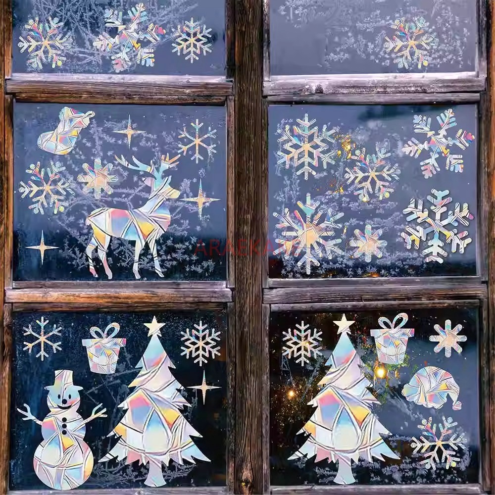 Snowflake Window Decal - 2'li Set Noel Elektrostatik Pencere Camı