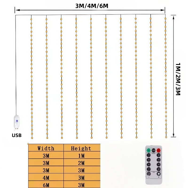 3/4/6m Perde LED Işık Zinciri  - Led Fairy String Lights incelemesi ve fiyatı